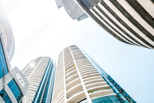 modern skyscraper building exterior - absrtract real estate concept