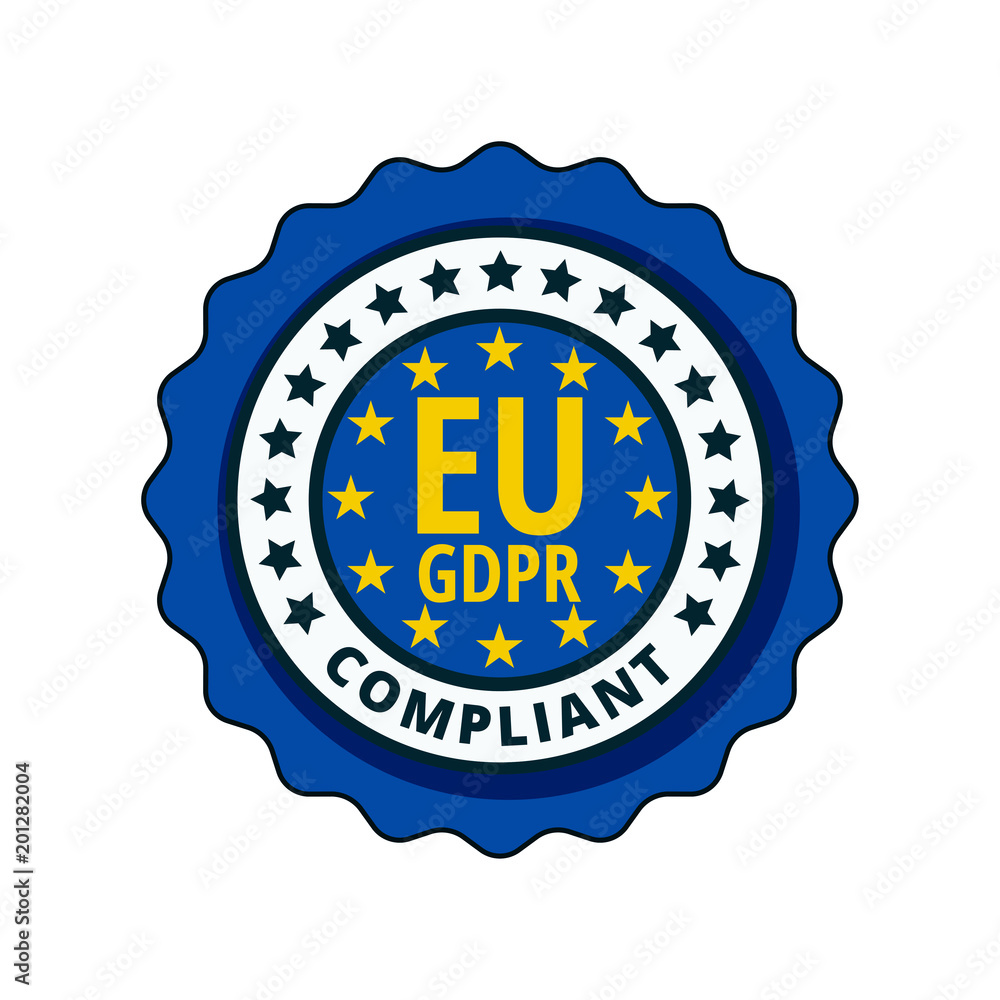 EU GDPR Compliant label illustration EU GDPR Compliant label illustration