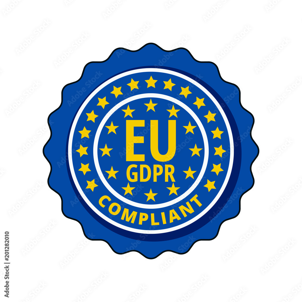 EU GDPR Compliant label illustration EU GDPR Compliant label illustration