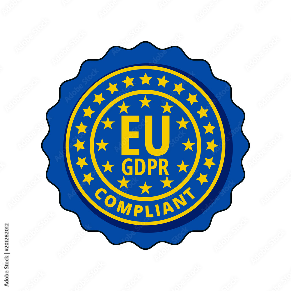EU GDPR Compliant label illustration EU GDPR Compliant label illustration