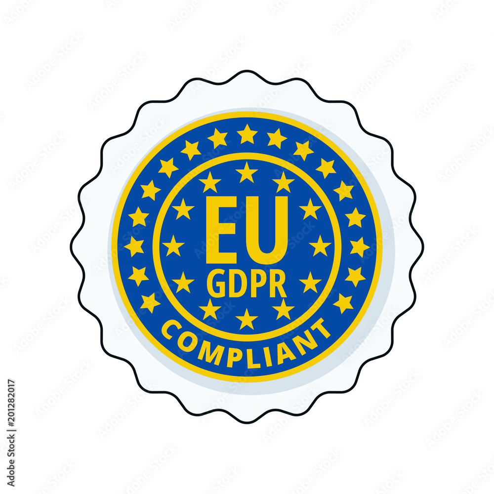 EU GDPR Compliant label illustration EU GDPR Compliant label illustration