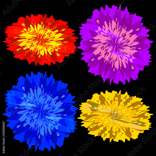 Fototapeta Naklejka Na Ścianę i Meble -  Vector set of neon colors for design of summer cards and natural projects in watercolor style.