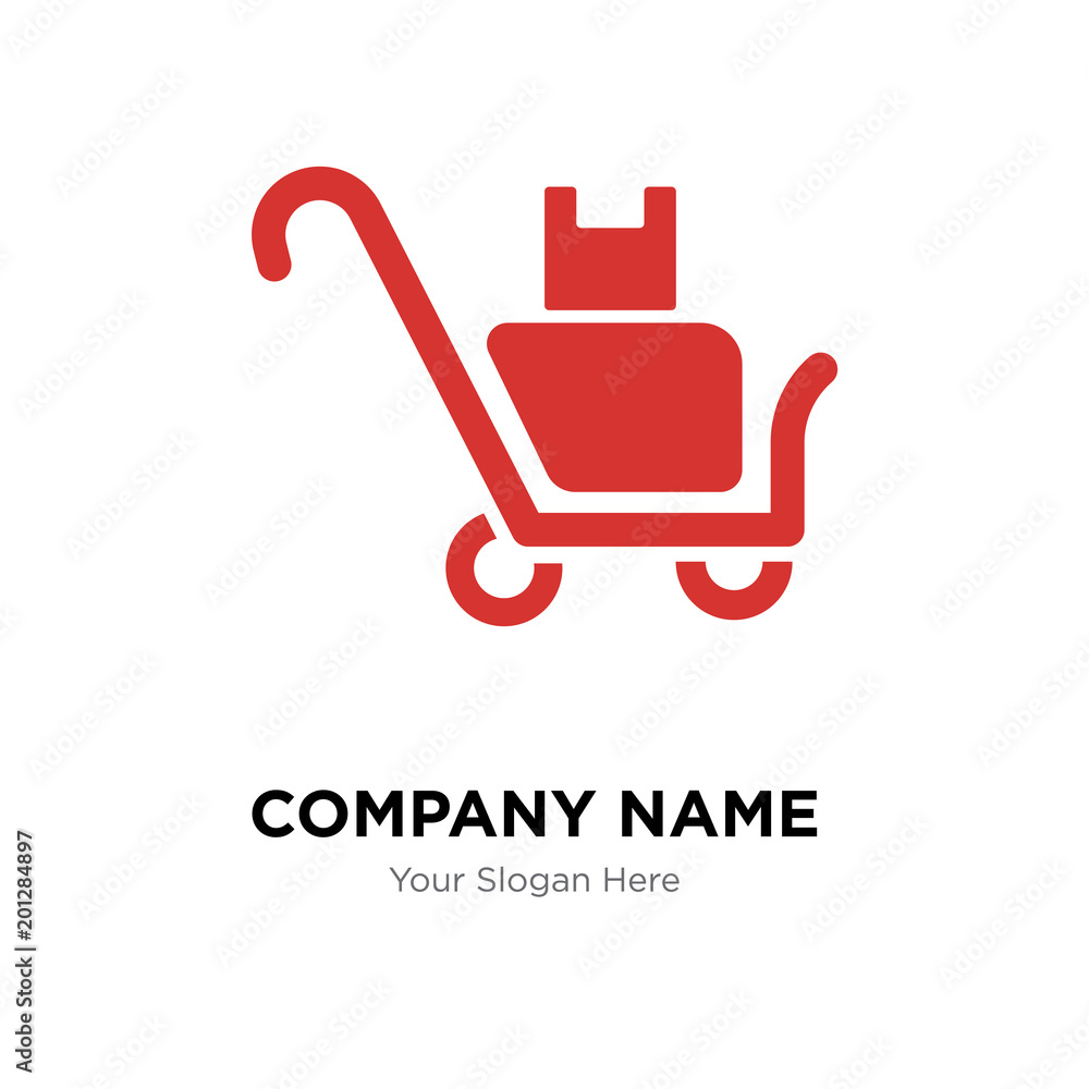 Delivery packages on a trolley company logo design template Delivery packages on a trolley company logo design template