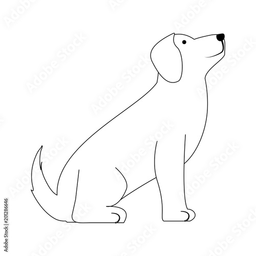 cute dog icon over white background  vector illustration