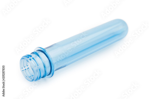 single clean blue pet preform for plastic bottle