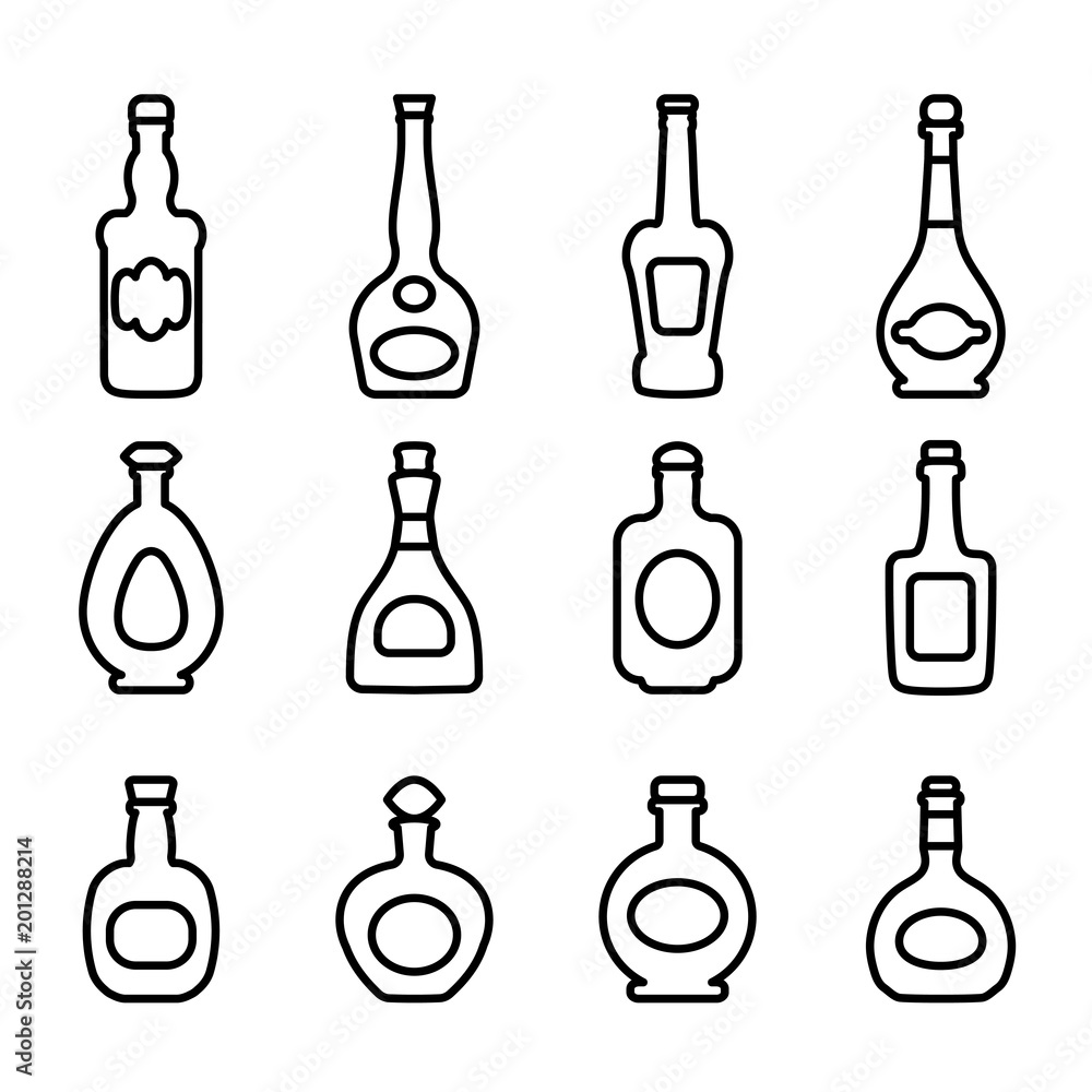 Vector icons bottles Vector icons bottles