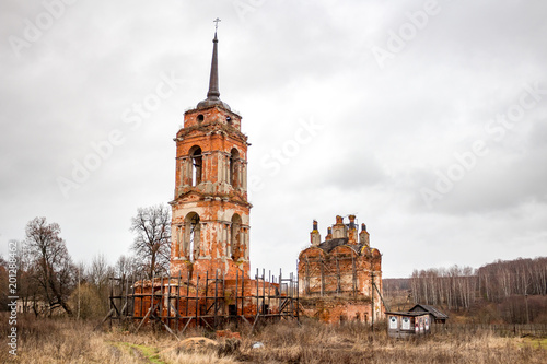 Church in honor of the Assumption of the Blessed Virgin Mary in the village of Dolskoye. Maloyaroslavets district Kaluga region, Russian © PhotoChur