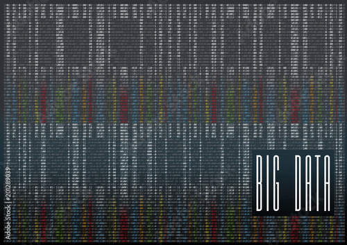 Screen with lot of binary code