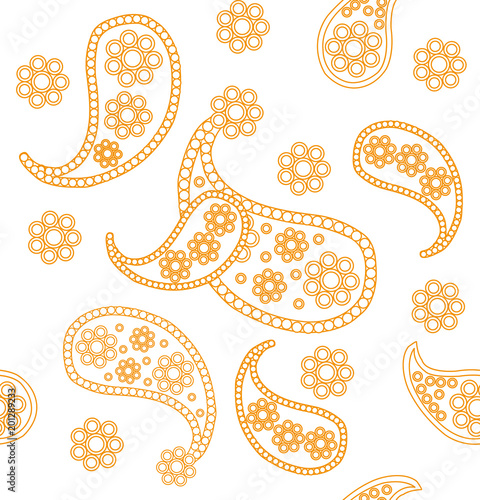 Vector seamless paisley background for design