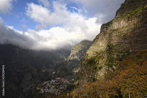 The Nuns Valley in the mountains above Funchal in Madeira so called because when pirates attacked the good sisters would flee into this hidden valley.  © quasarphotos