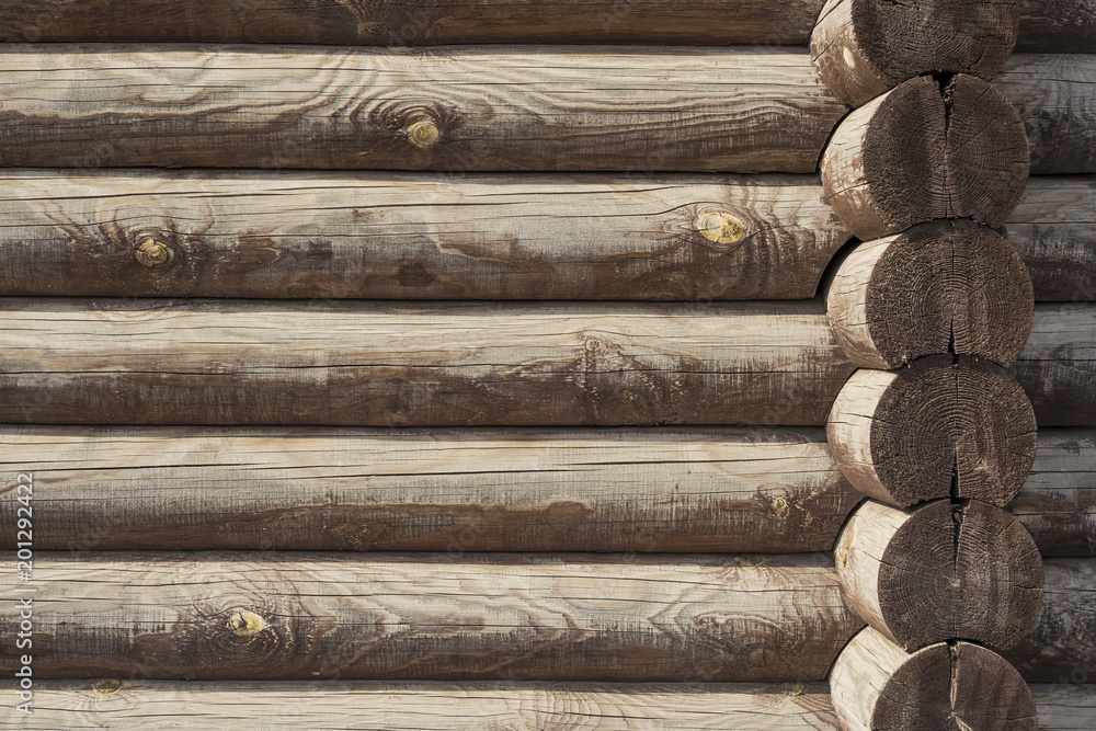 texture wall of wooden logs. building a house. Eco-friendly housing, production. Copy space for design texture wall of wooden logs. building a house. Eco-friendly housing, production. Copy space for design