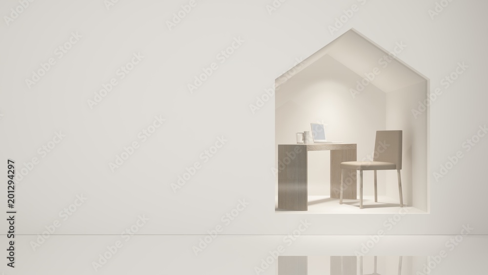 Furniture shop 3d rendering white background - Triangle space minimal style Furniture shop 3d rendering white background - Triangle space minimal style