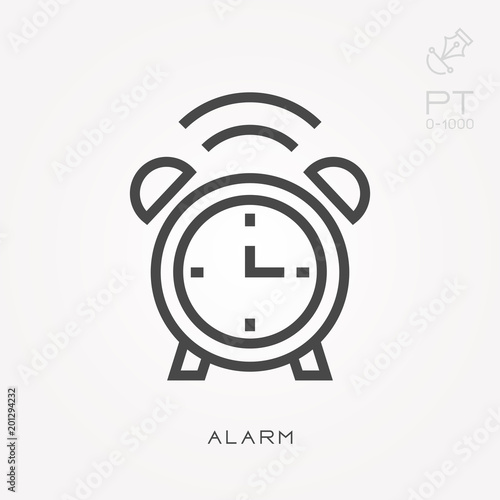 Line icon alarm