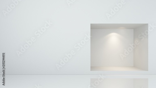Furniture shop 3d rendering white background - Square space	