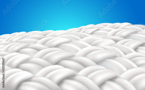 image zoom fabric fibers. Vector realistic file.