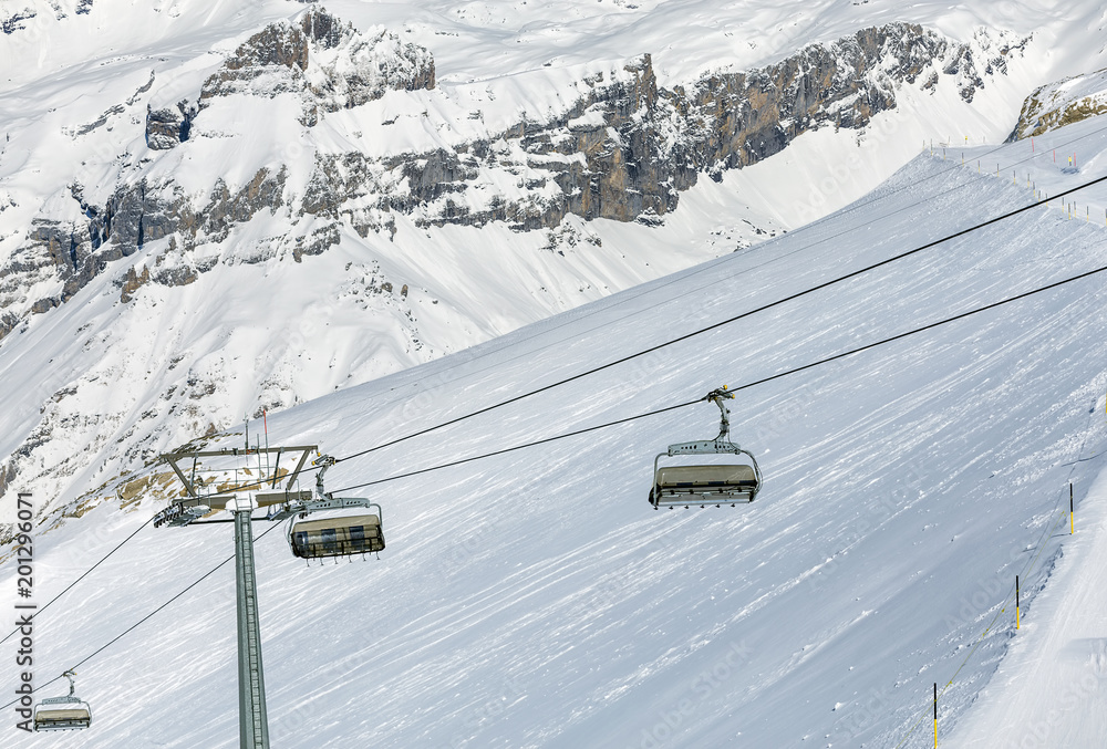 A wintertime view on Mt. Titlis in Switzerland A wintertime view on Mt. Titlis in Switzerland