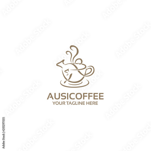 australian coffee logo template