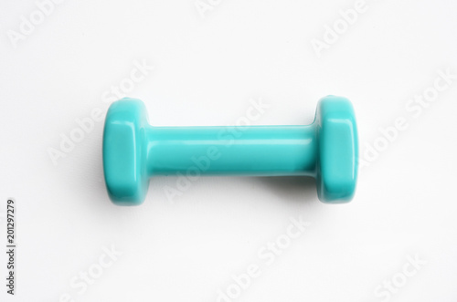 close up of dumbbell isolated on white background