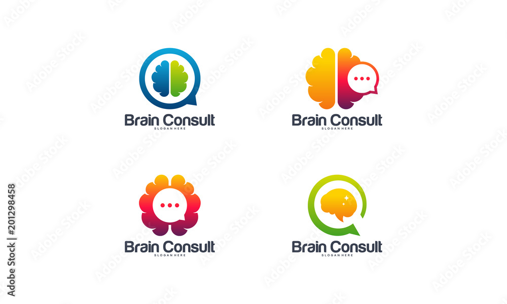 Collection of Brain Consult logo designs concept vector, Brain logo icon