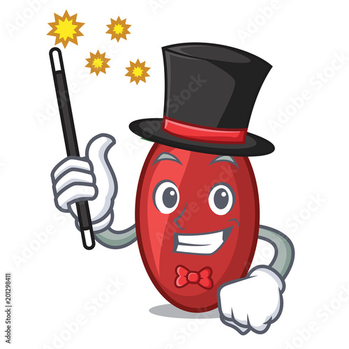 Magician goji berries mascot cartoon