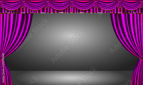 pink curtain on the stage