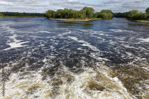 View of the Mississippi River from a dam