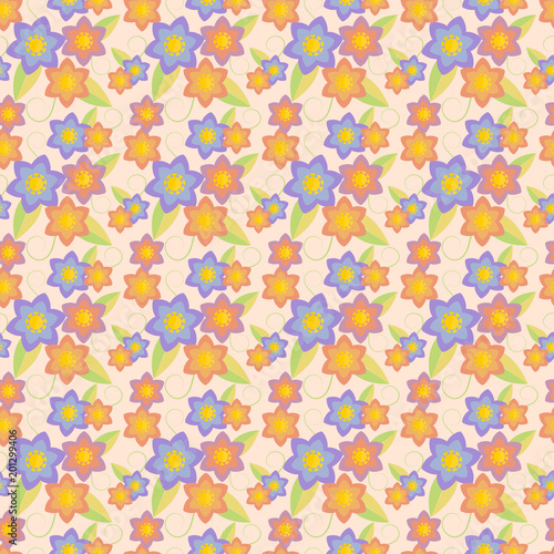 Tiny pastel flower seamless pattern vector.