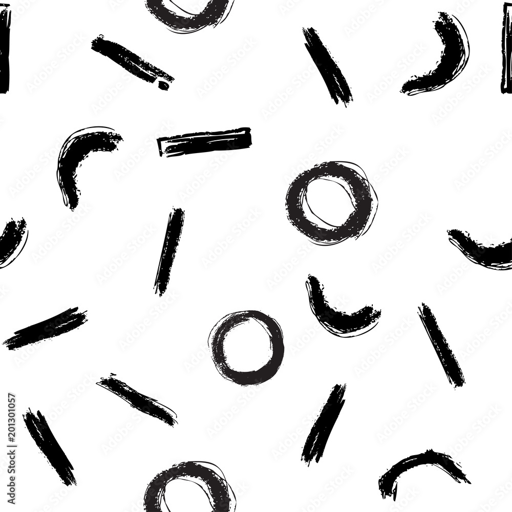 Black and white simple abstract seamless pattern inspired. Stripes and circles. Trendy stylish texture. Repeating tile, vector artwork for print and textiles, home decor. Black and white simple abstract seamless pattern inspired. Stripes and circles. Trendy stylish texture. Repeating tile, vector artwork for print and textiles, home decor.