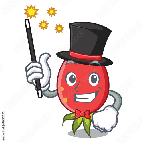 Magician rosehip mascot cartoon style