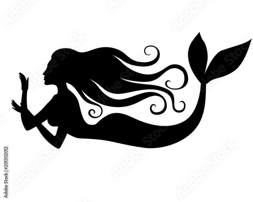 Silhouette of mermaid