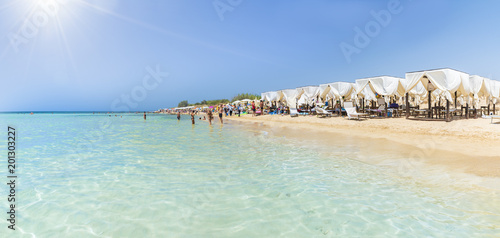 Fototapeta Naklejka Na Ścianę i Meble -  Pescoluse, the Maldives of salento beach, Puglia, Italy.