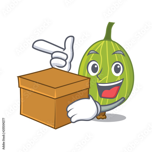 With box gooseberry character cartoon style
