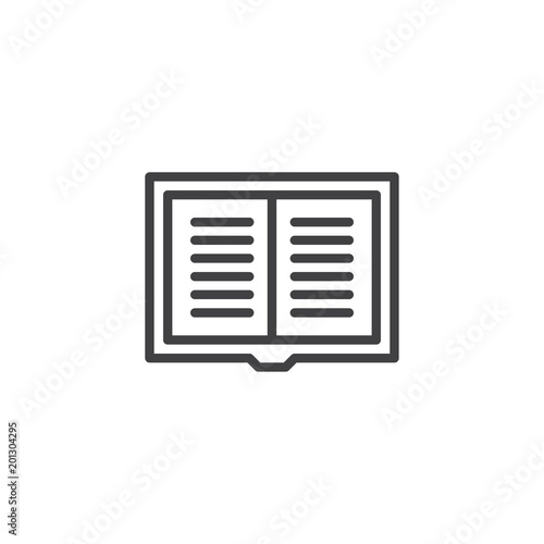 Text book outline icon. linear style sign for mobile concept and web design. Library reading simple line vector icon. Notebook symbol, logo illustration. Pixel perfect vector graphics