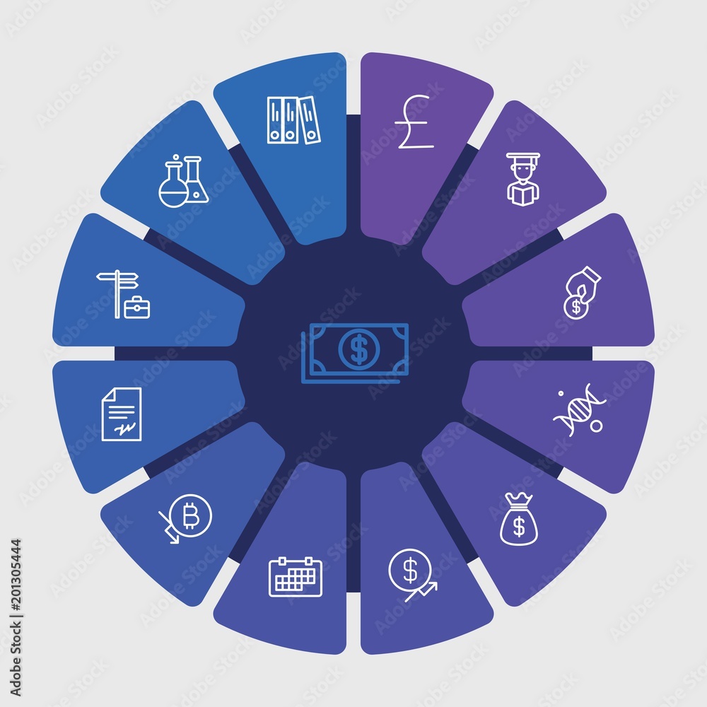 business, money, education Infographic Circle outline Icons Set. Contains such Icons as job, young, signature, agreement, currency, finance, paper, sack and more. Fully Editable. Pixel Perfect.. business, money, education Infographic Circle outline Icons Set. Contains such Icons as job, young, signature, agreement, currency, finance, paper, sack and more. Fully Editable. Pixel Perfect..