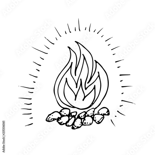 Doodle camping set vector illustration