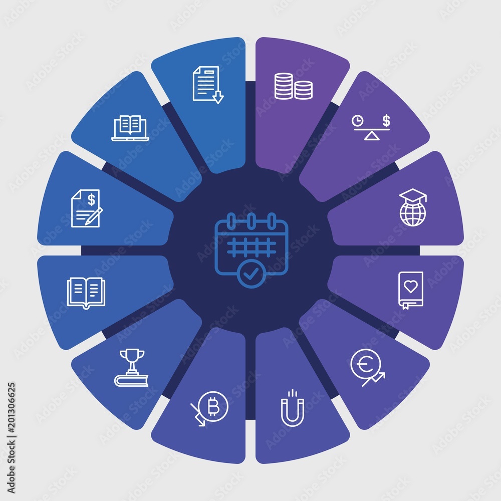 business, money, education Infographic Circle outline Icons Set. Contains such Icons as profit, open, clock, agreement, education, science, literature and more. Fully Editable. Pixel Perfect.. business, money, education Infographic Circle outline Icons Set. Contains such Icons as profit, open, clock, agreement, education, science, literature and more. Fully Editable. Pixel Perfect..