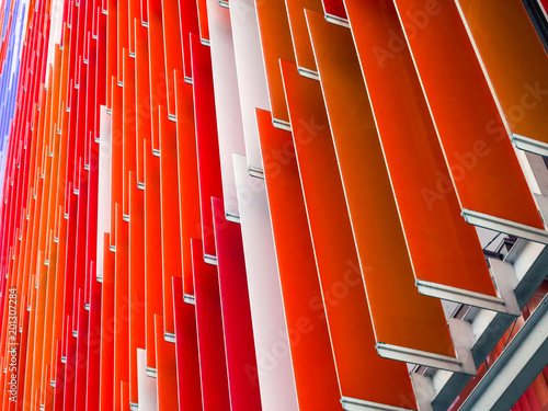 acrylic plastic sheet interior slope bottom 45 degree and orange white red