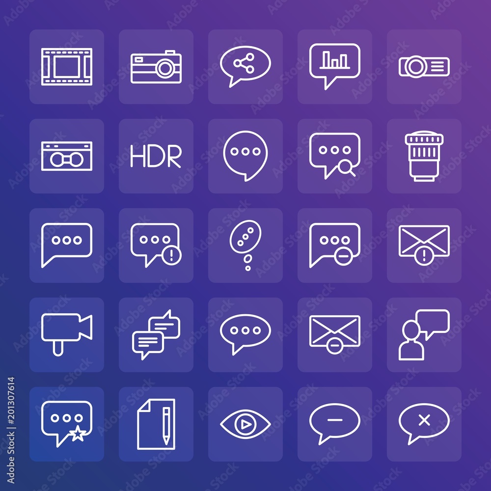 Modern Simple Set of chat and messenger, video, photos, email Vector outline Icons. ..Contains such Icons as mobile, remove, view and more on gradient background. Fully Editable. Pixel Perfect. Modern Simple Set of chat and messenger, video, photos, email Vector outline Icons. ..Contains such Icons as mobile, remove, view and more on gradient background. Fully Editable. Pixel Perfect.