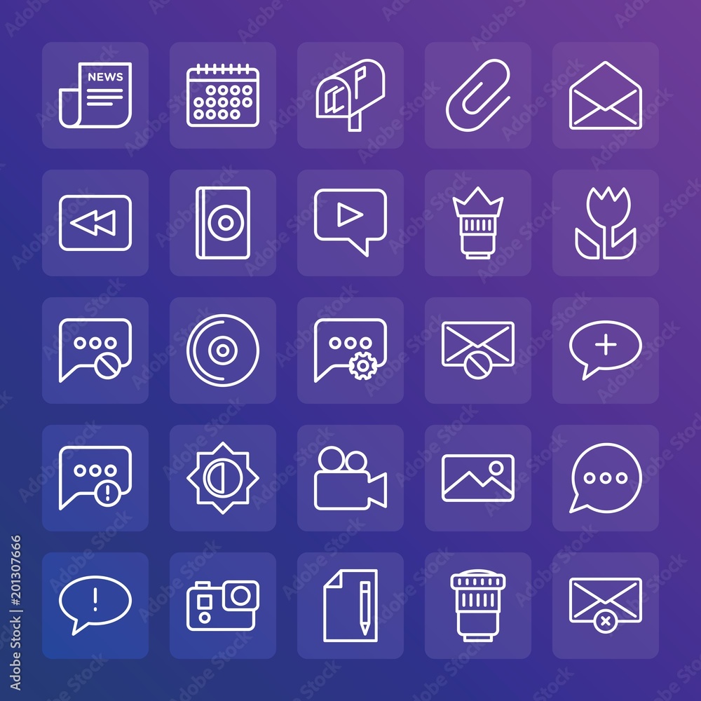 Modern Simple Set of chat and messenger, video, photos, email Vector outline Icons. ..Contains such Icons as illustration, picture and more on gradient background. Fully Editable. Pixel Perfect. Modern Simple Set of chat and messenger, video, photos, email Vector outline Icons. ..Contains such Icons as illustration, picture and more on gradient background. Fully Editable. Pixel Perfect.