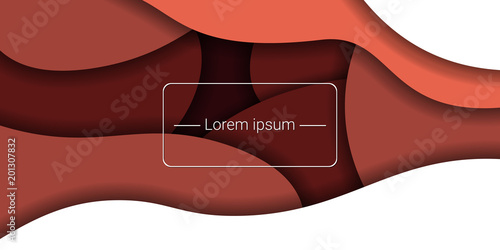 Abstract background with paper cut shapes. Vector illustration.