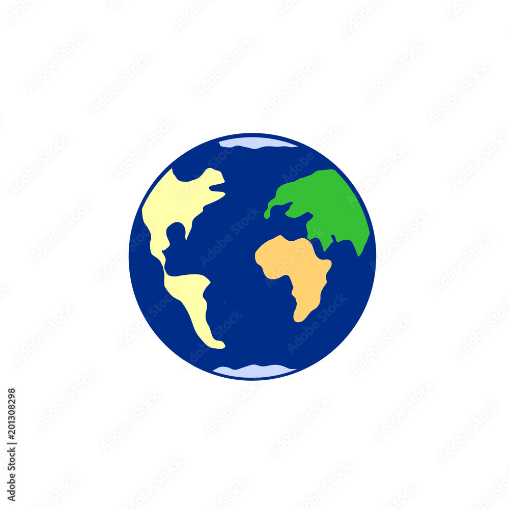 Planet Earth painted on white background. The world people in space. Planet Earth painted on white background. The world people in space.