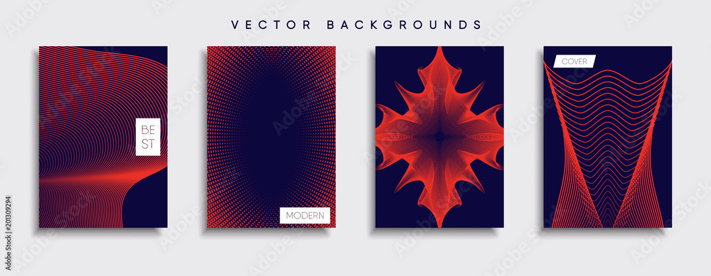 Vector cover designs. Future Poster template. Smartphone modern background set.