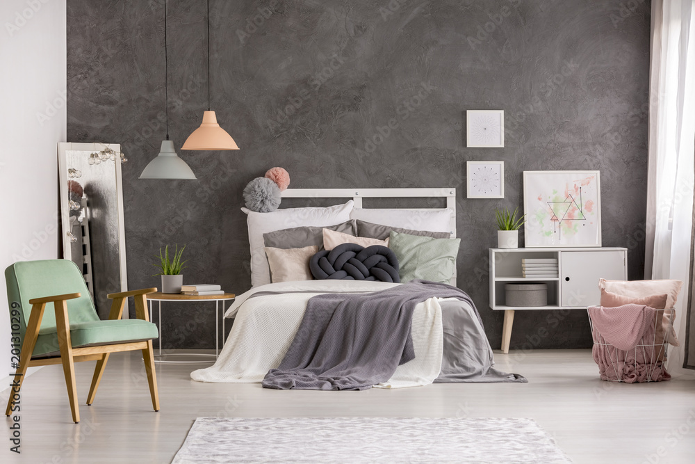 Obraz na plátně Bright bedroom interior