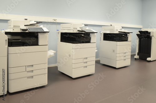 Empty roo with photocopier machine photo