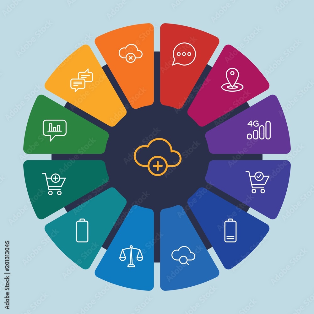 cloud and networking, chat and messenger, mobile, shopping Infographic Circle outline Icons Set. Contains such Icons as message, information, line, symbol and more. Fully Editable. Pixel Perfect cloud and networking, chat and messenger, mobile, shopping Infographic Circle outline Icons Set. Contains such Icons as message, information, line, symbol and more. Fully Editable. Pixel Perfect