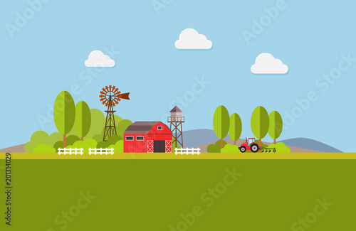 Agriculture and Farming. Agribusiness. Rural landscape. Design elements for info graphic, websites and print media.