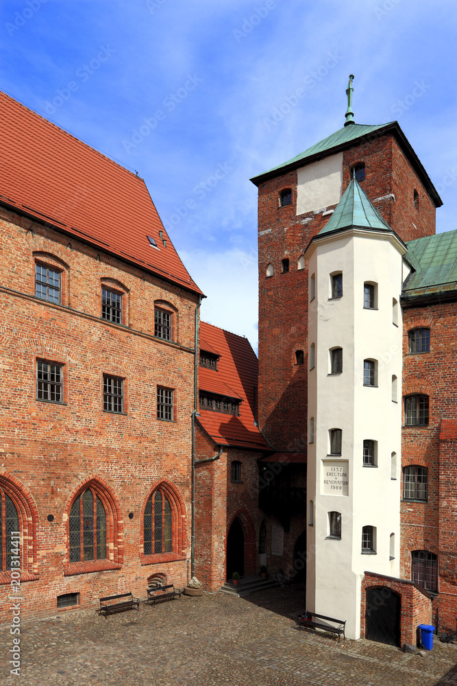 Darlowo, Poland - Historic quarter - inner courtyard of the medieval Pomeranian Dukes’ Castle