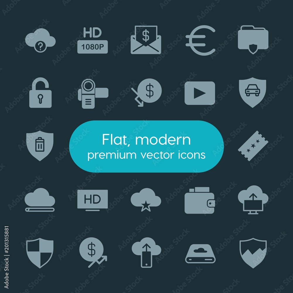 Modern Simple Set of money, cloud and networking, security, video Vector fill Icons. ..Contains such Icons as mail, sign, storage, wealth and more on dark background. Fully Editable. Pixel Perfect. Modern Simple Set of money, cloud and networking, security, video Vector fill Icons. ..Contains such Icons as mail, sign, storage, wealth and more on dark background. Fully Editable. Pixel Perfect.
