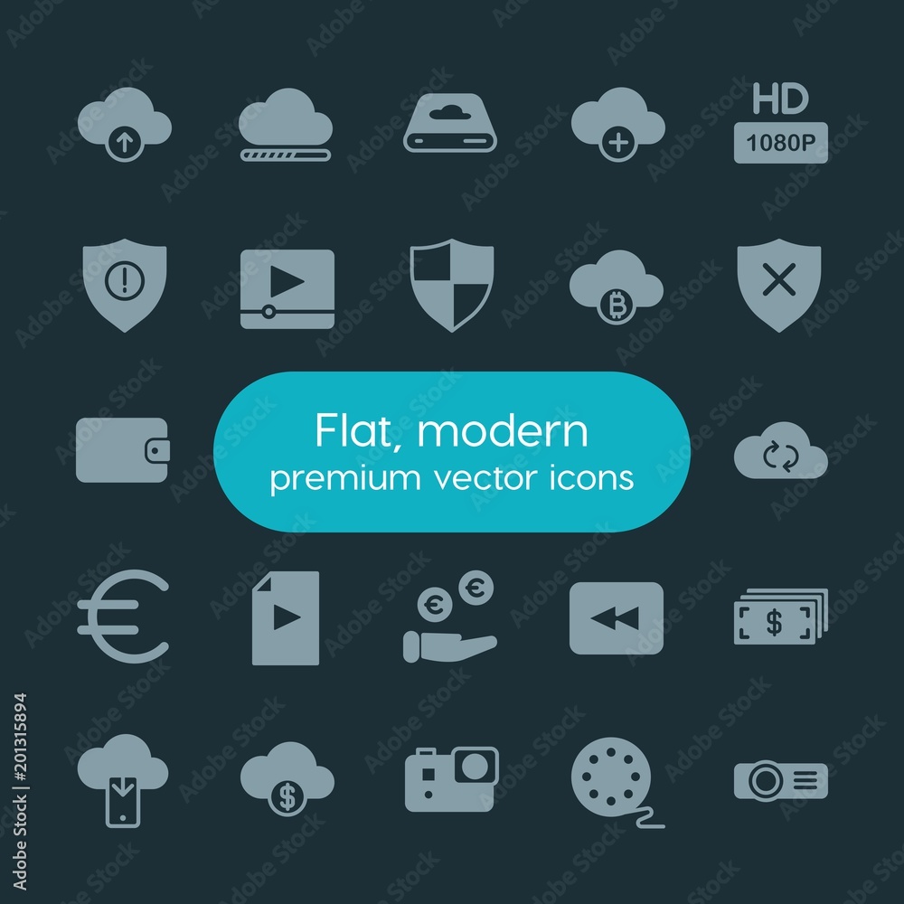 Modern Simple Set of money, cloud and networking, security, video Vector fill Icons. ..Contains such Icons as download, symbol, cloud, usd and more on dark background. Fully Editable. Pixel Perfect. Modern Simple Set of money, cloud and networking, security, video Vector fill Icons. ..Contains such Icons as download, symbol, cloud, usd and more on dark background. Fully Editable. Pixel Perfect.