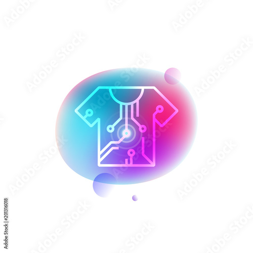Smart t-shirt neon icon
